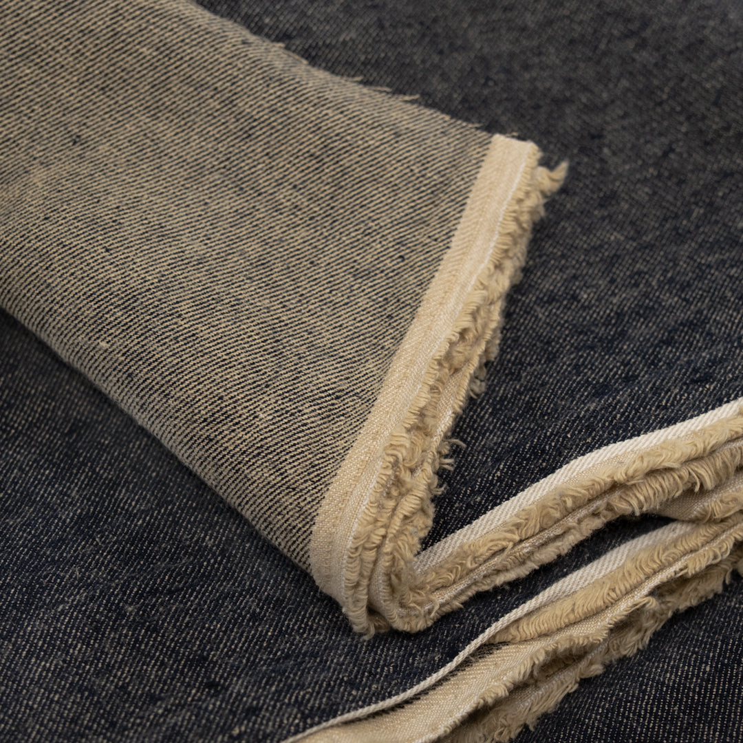 7.5oz Linen Cotton Chambray Denim - Nightshade | Blackbird Fabrics