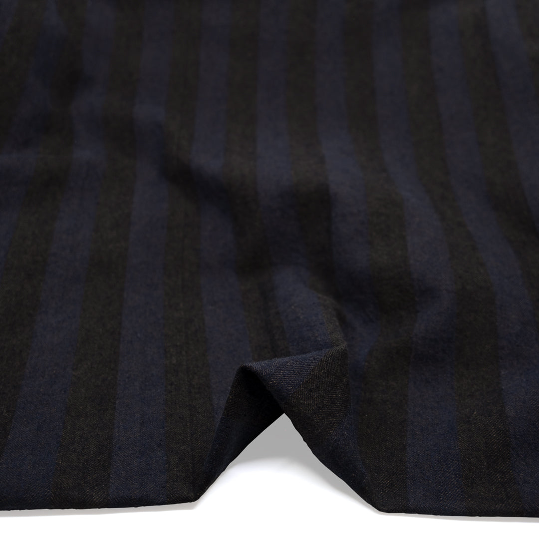 Wide Stripe Linen Cotton Chambray Denim - Terroir | Blackbird Fabrics