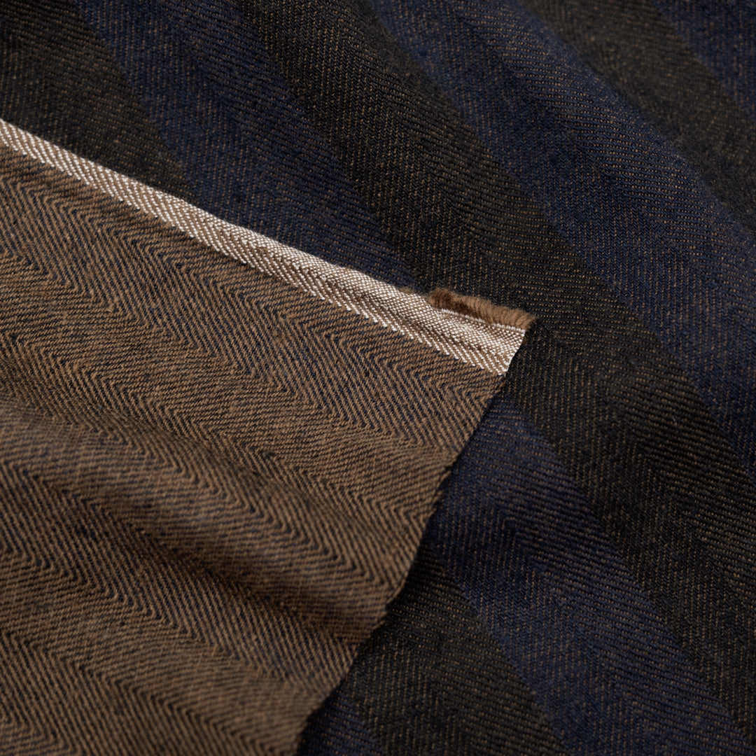 Wide Stripe Linen Cotton Chambray Denim - Terroir | Blackbird Fabrics