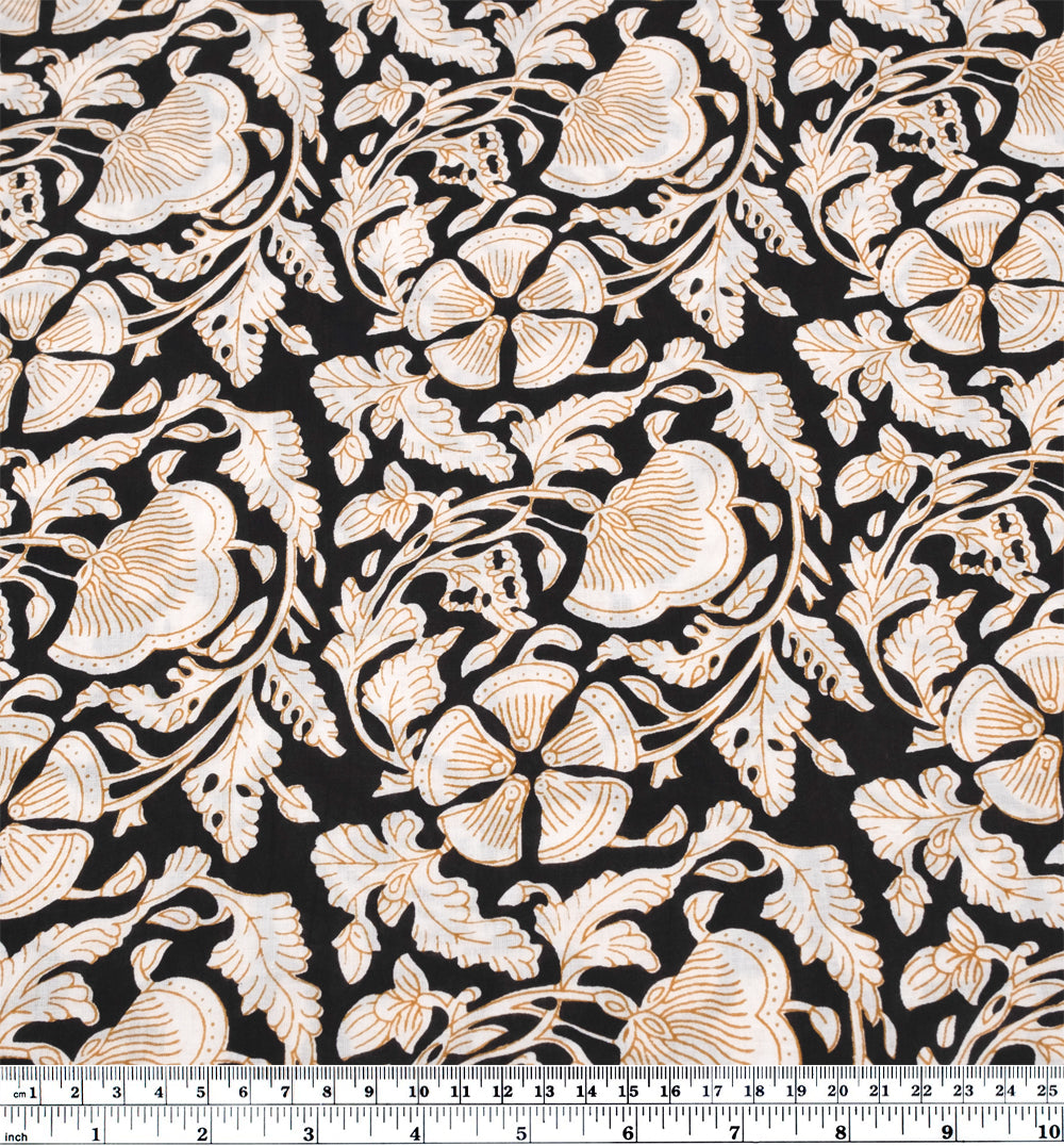 Tapestry Block Printed Organic Cotton Batiste - Black/White