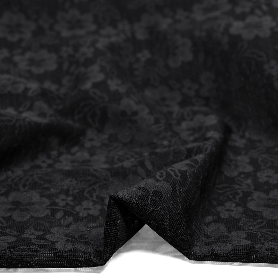 Filet Lace Netting - Black | Blackbird Fabrics