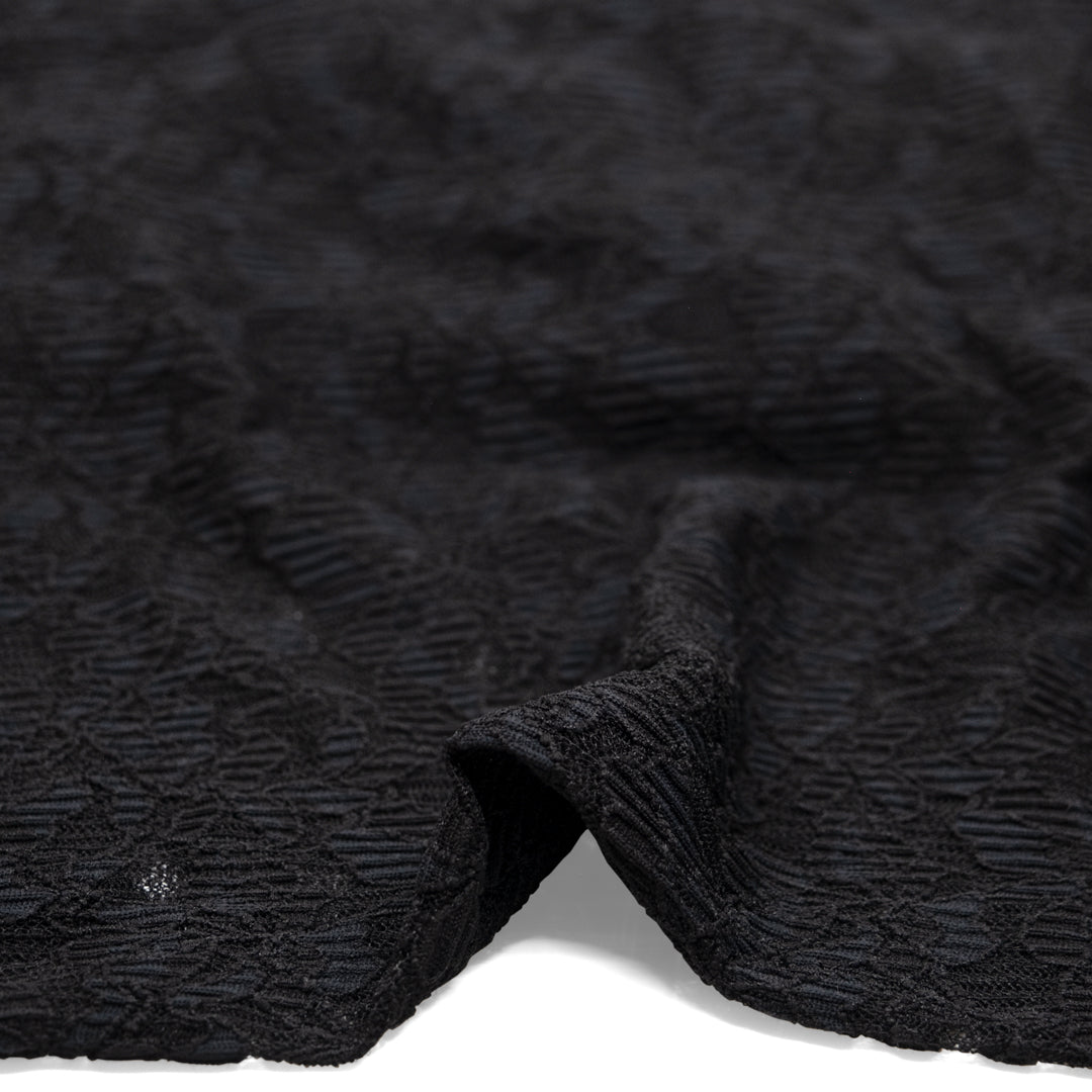 Lovelorn Stretch Corded Lace - Black | Blackbird Fabrics