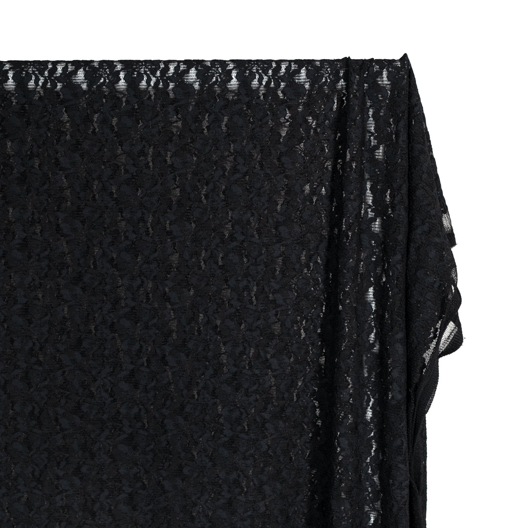 Lovelorn Stretch Corded Lace - Black | Blackbird Fabrics