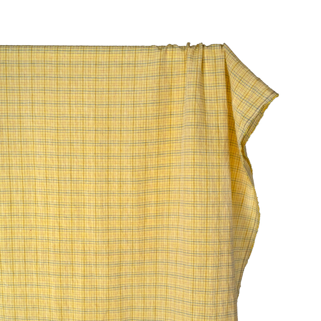 Sherbert Plaid Stonewashed Linen - Lemon Drop | Blackbird Fabrics