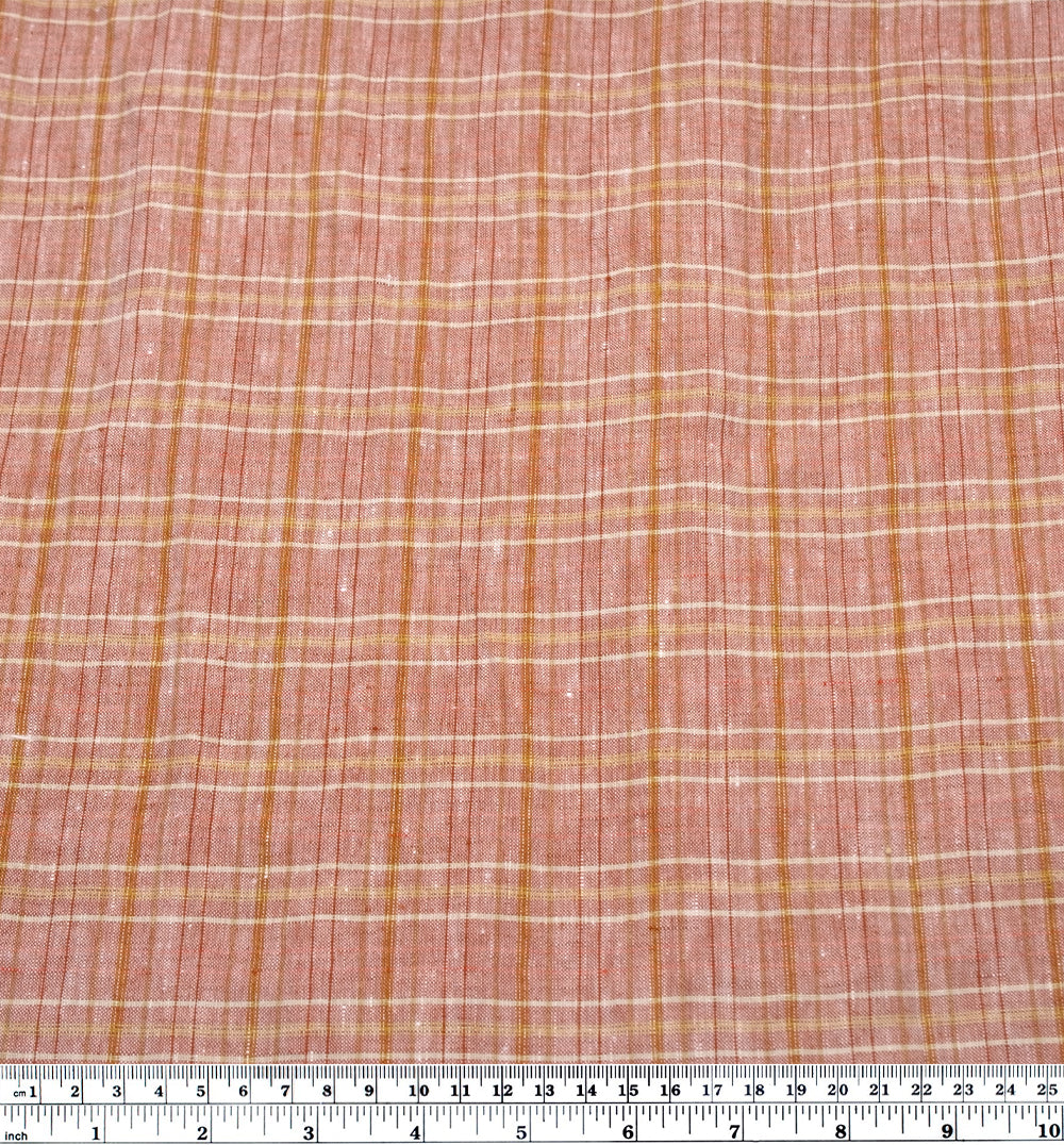 Sherbert Plaid Stonewashed Linen - Blood Orange | Blackbird Fabrics