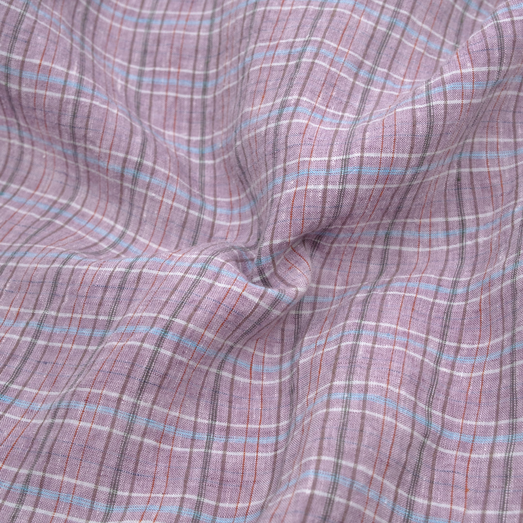 Sherbert Plaid Stonewashed Linen - Thistle | Blackbird Fabrics