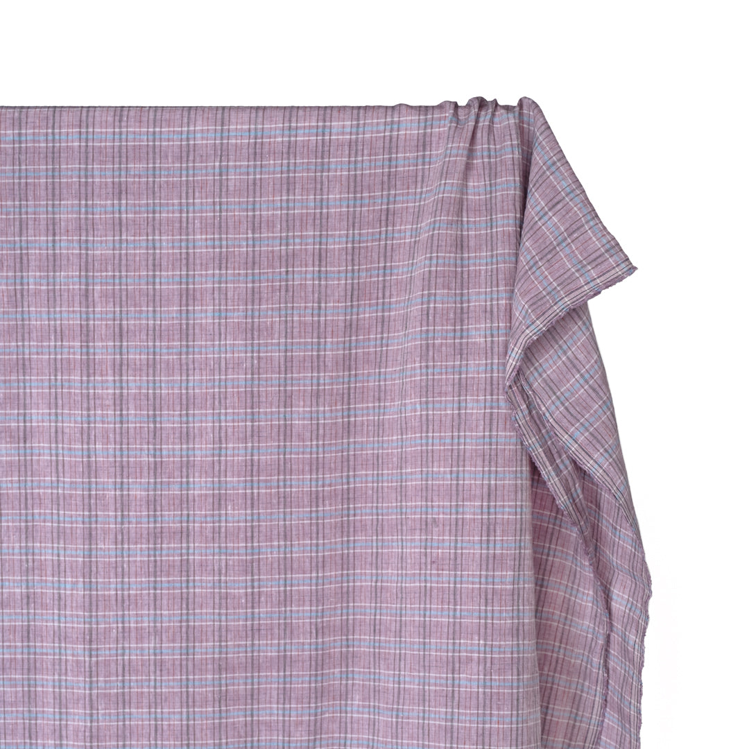 Sherbert Plaid Stonewashed Linen - Thistle | Blackbird Fabrics