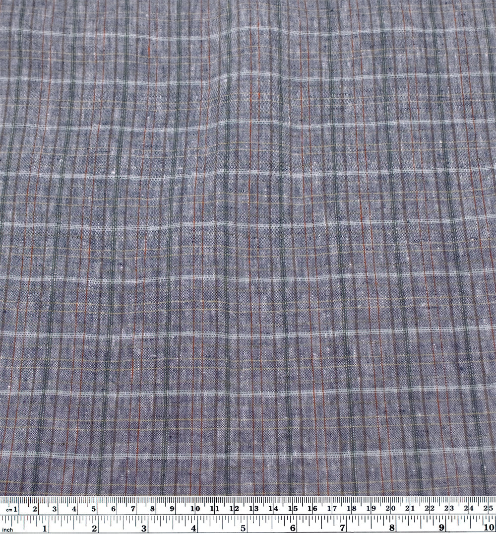 Sherbert Plaid Stonewashed Linen - Navy | Blackbird Fabrics