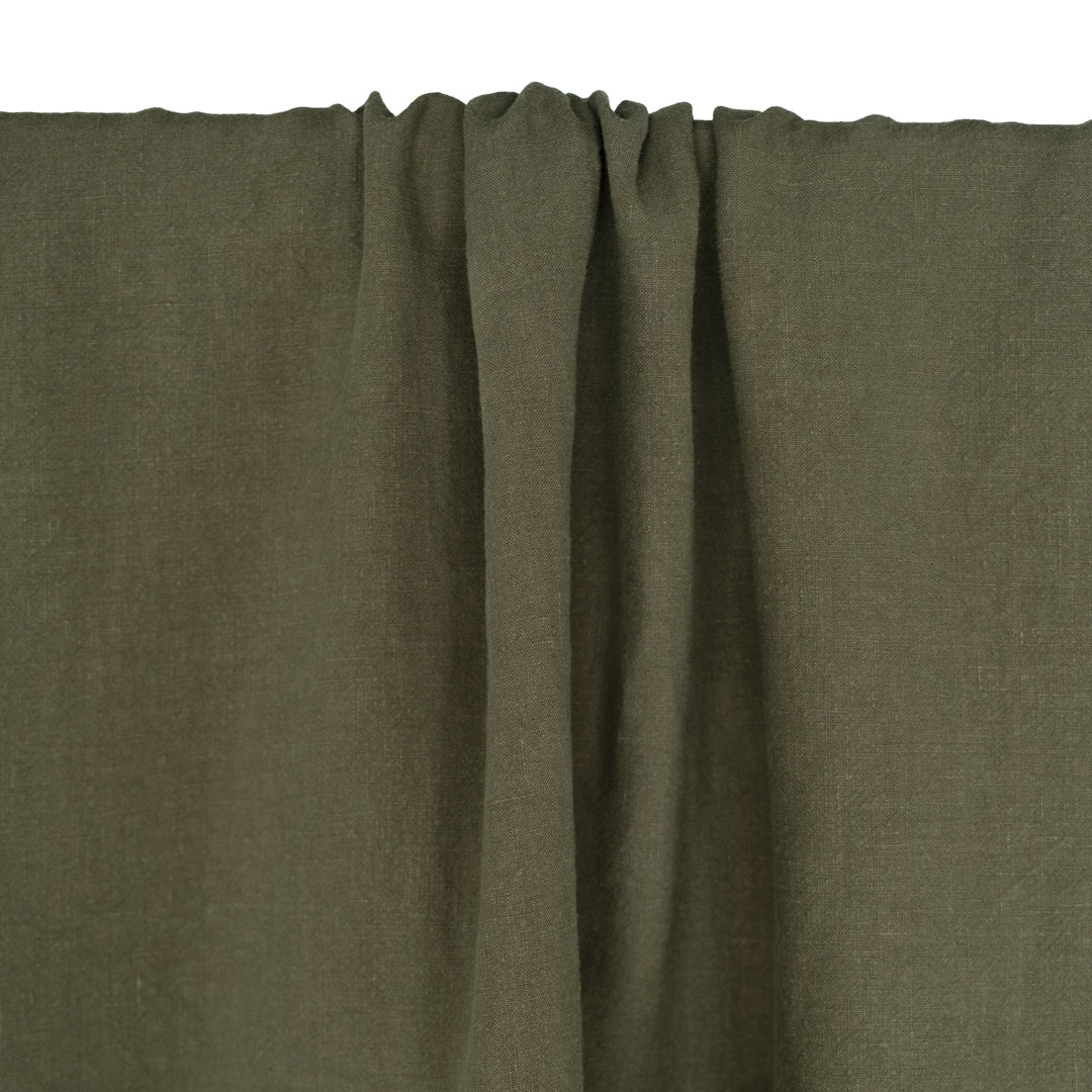 Washed Linen - Deep Sage | Blackbird Fabrics