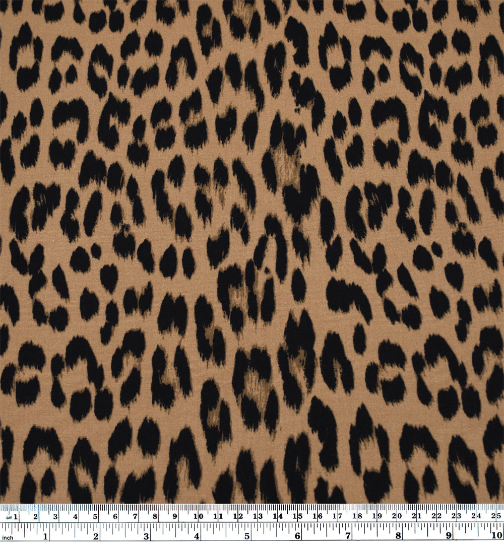 Wild One Printed 7oz Softened Organic Cotton - Latte/Black | Blackbird Fabrics
