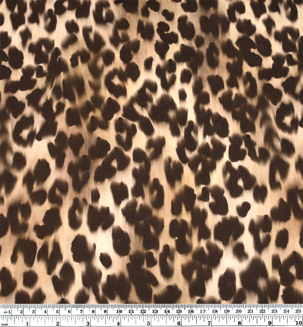 Blurred Leopard Cotton Sateen - Biscuit/Chocolate | Blackbird Fabrics