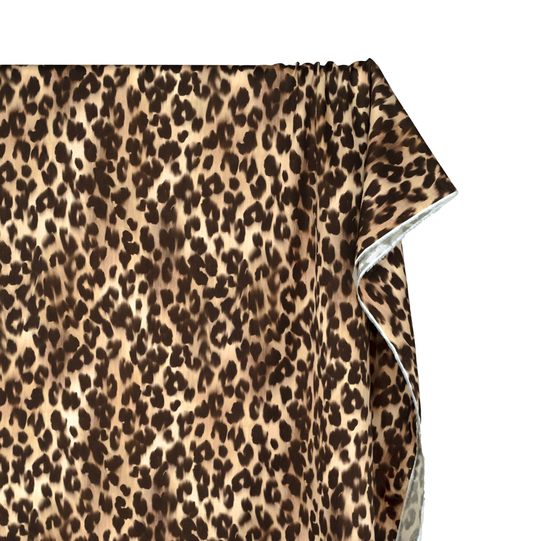 Blurred Leopard Cotton Sateen - Biscuit/Chocolate | Blackbird Fabrics