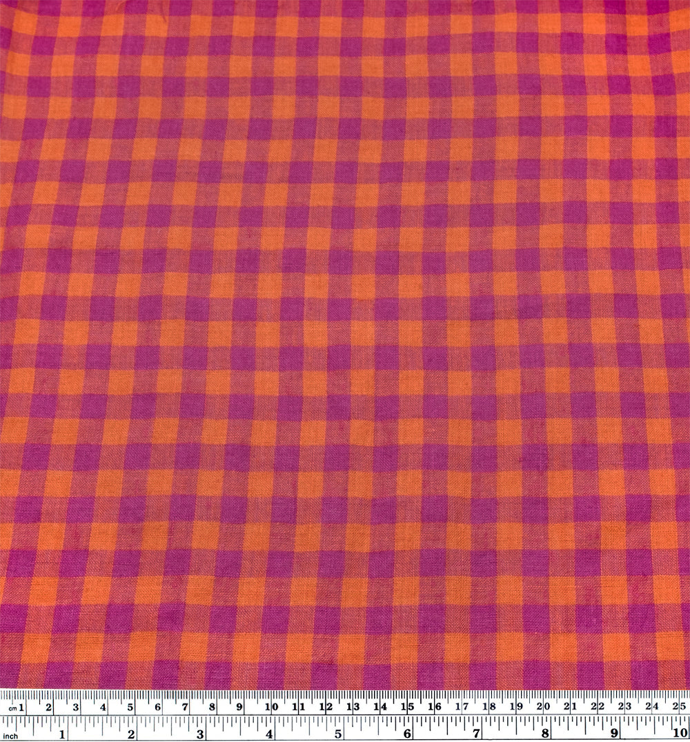 Gingham Soft Washed Linen - Juicy Fruit | Blackbird Fabrics