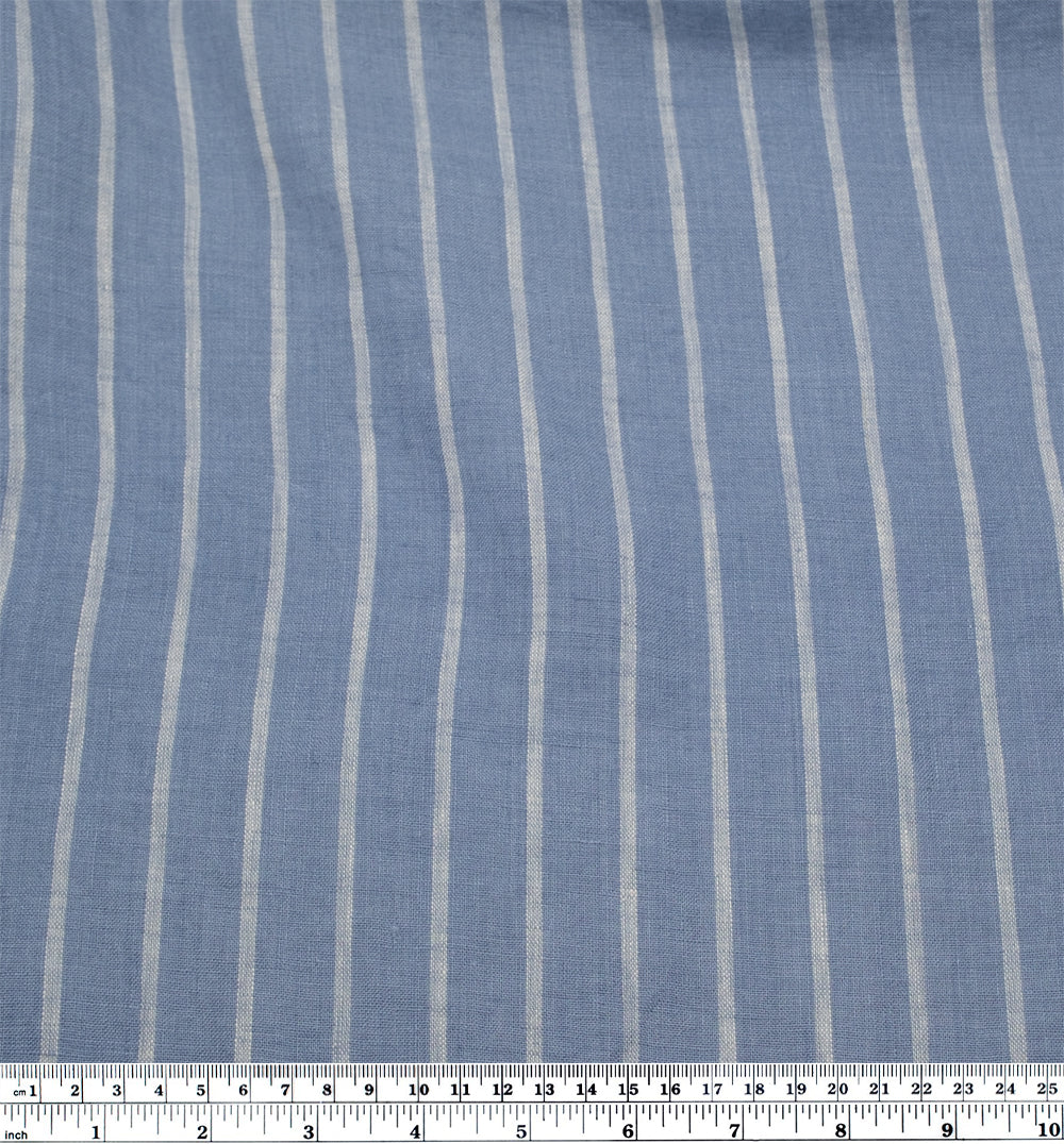 Stripe Soft Washed Linen - Frostbite | Blackbird Fabrics