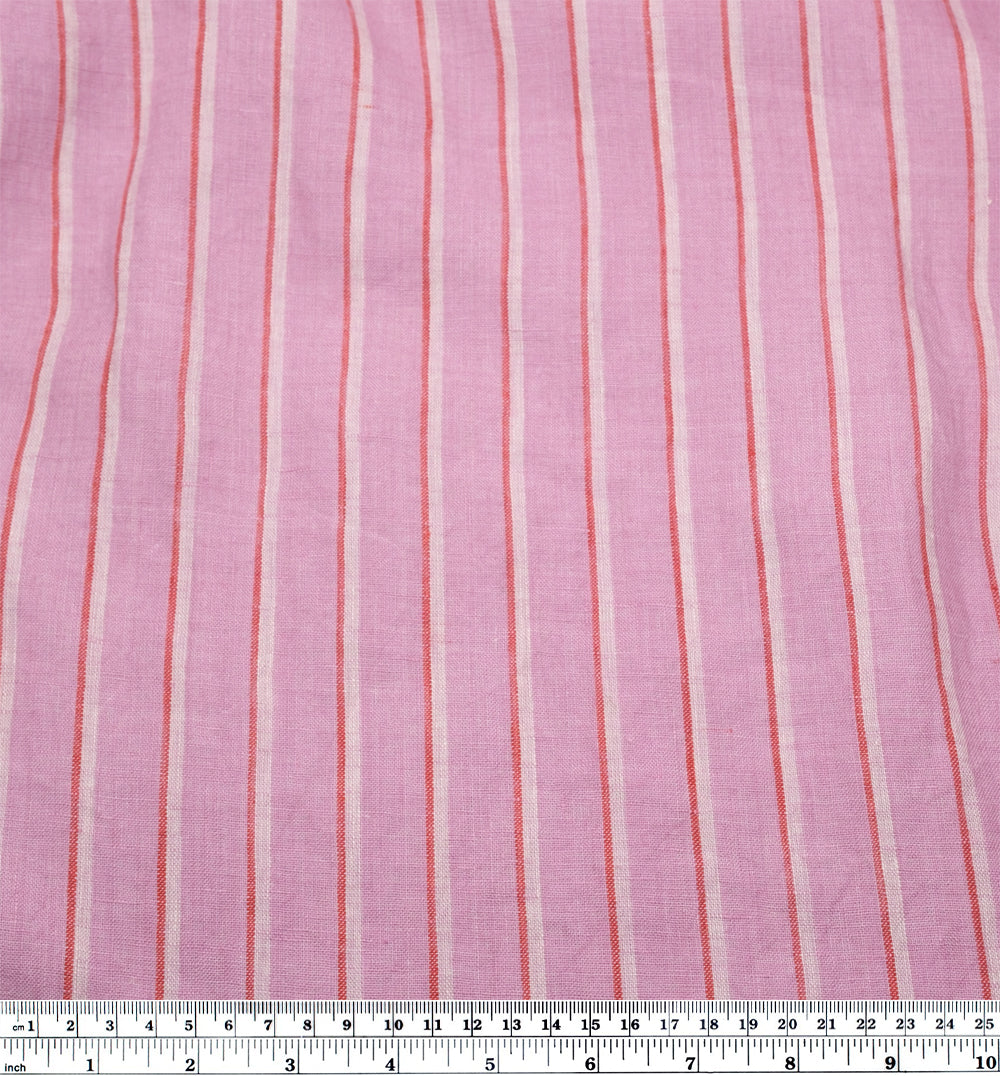 Fondant Stripe Soft Washed Linen - Turkish Delight | Blackbird Fabrics