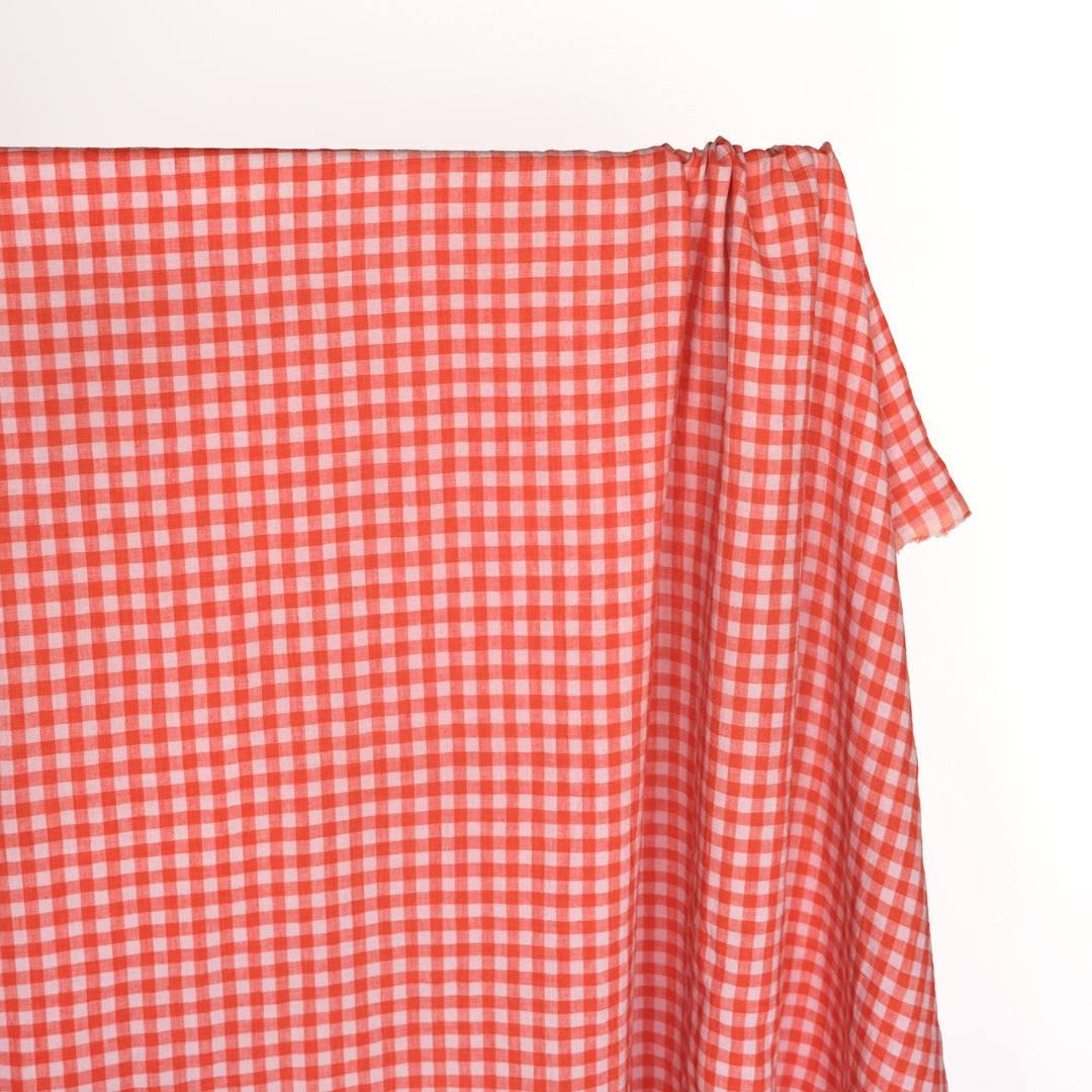 Gingham Soft Washed Linen - Paloma | Blackbird Fabrics