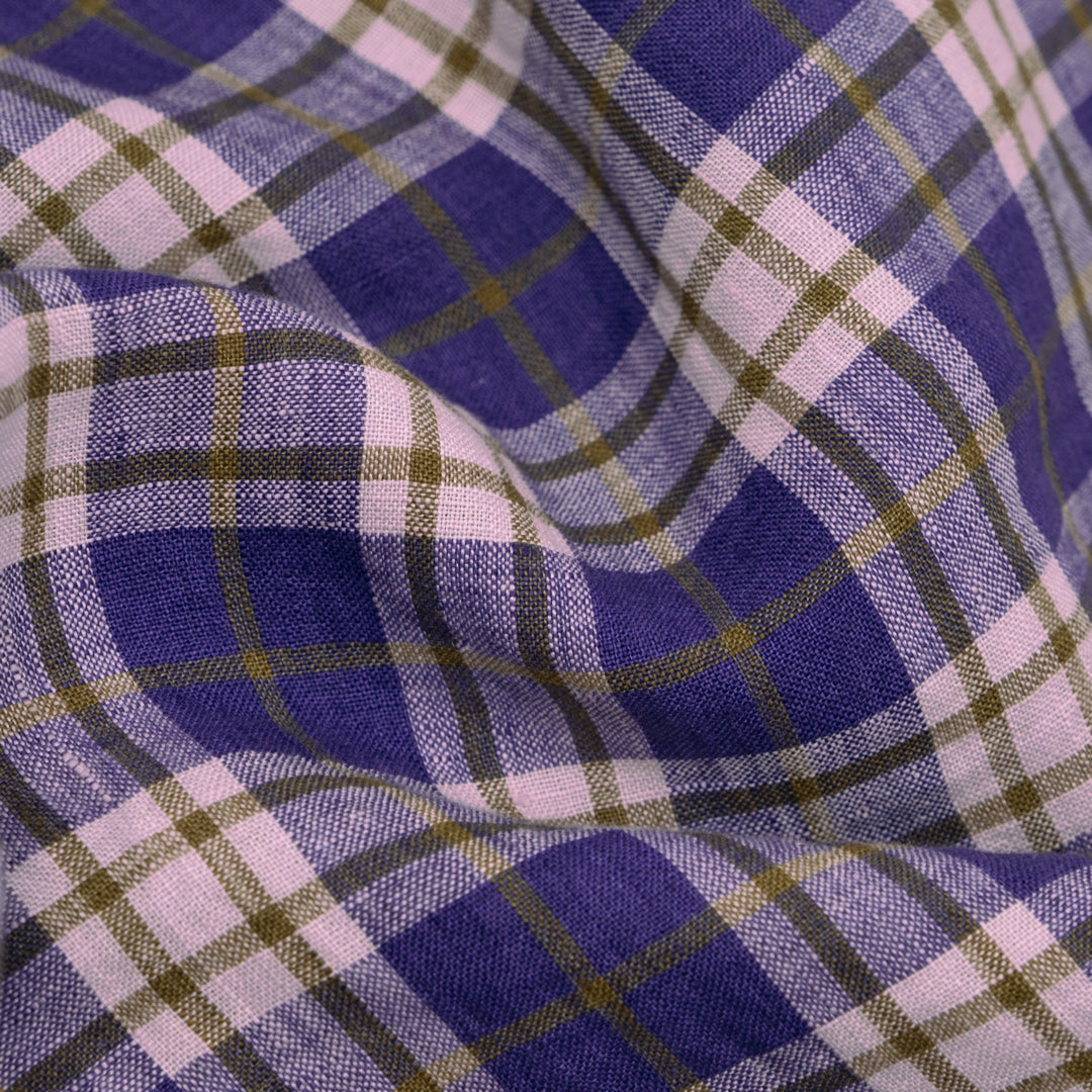 Plaid Soft Washed Linen - Rivulet | Blackbird Fabrics