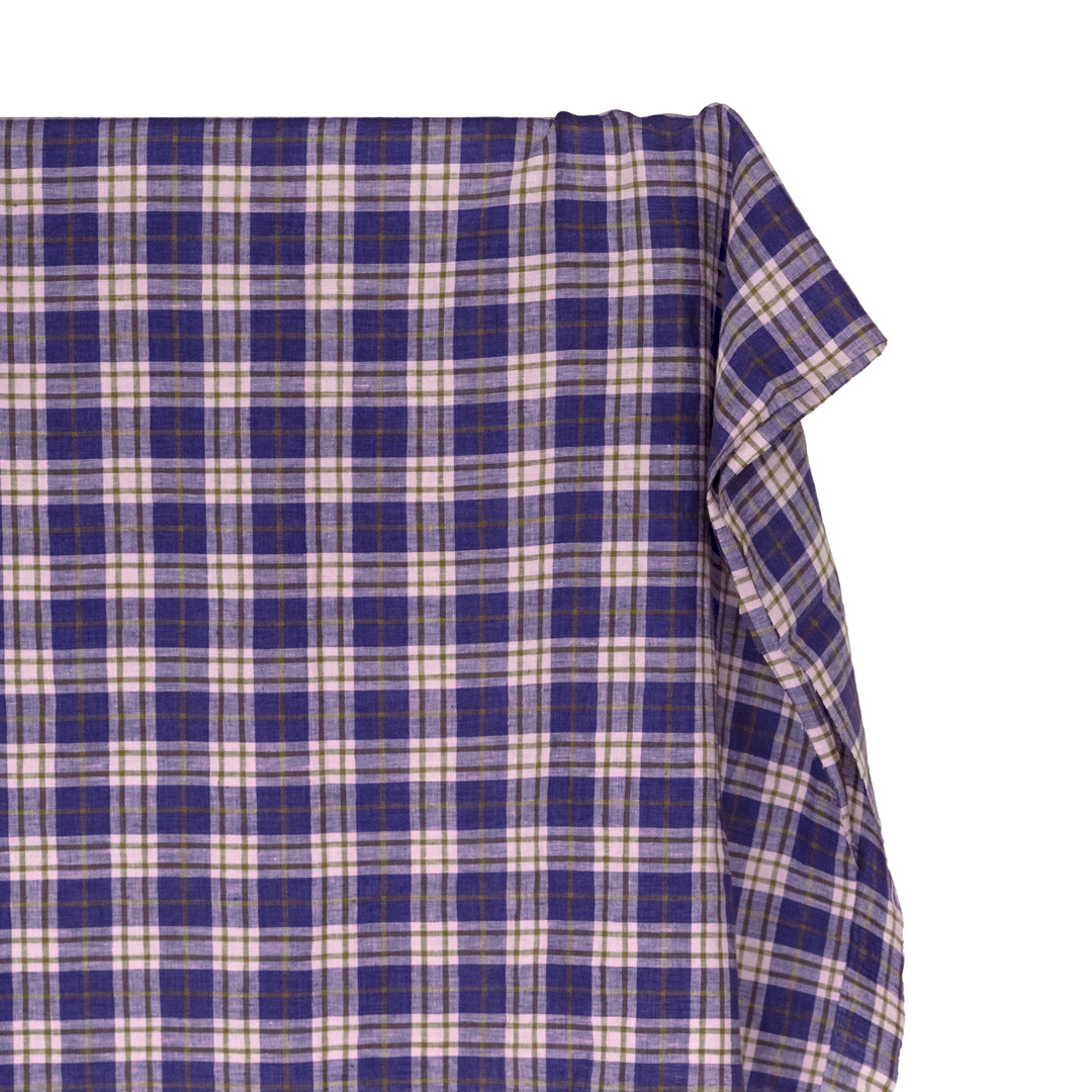 Plaid Soft Washed Linen - Rivulet | Blackbird Fabrics