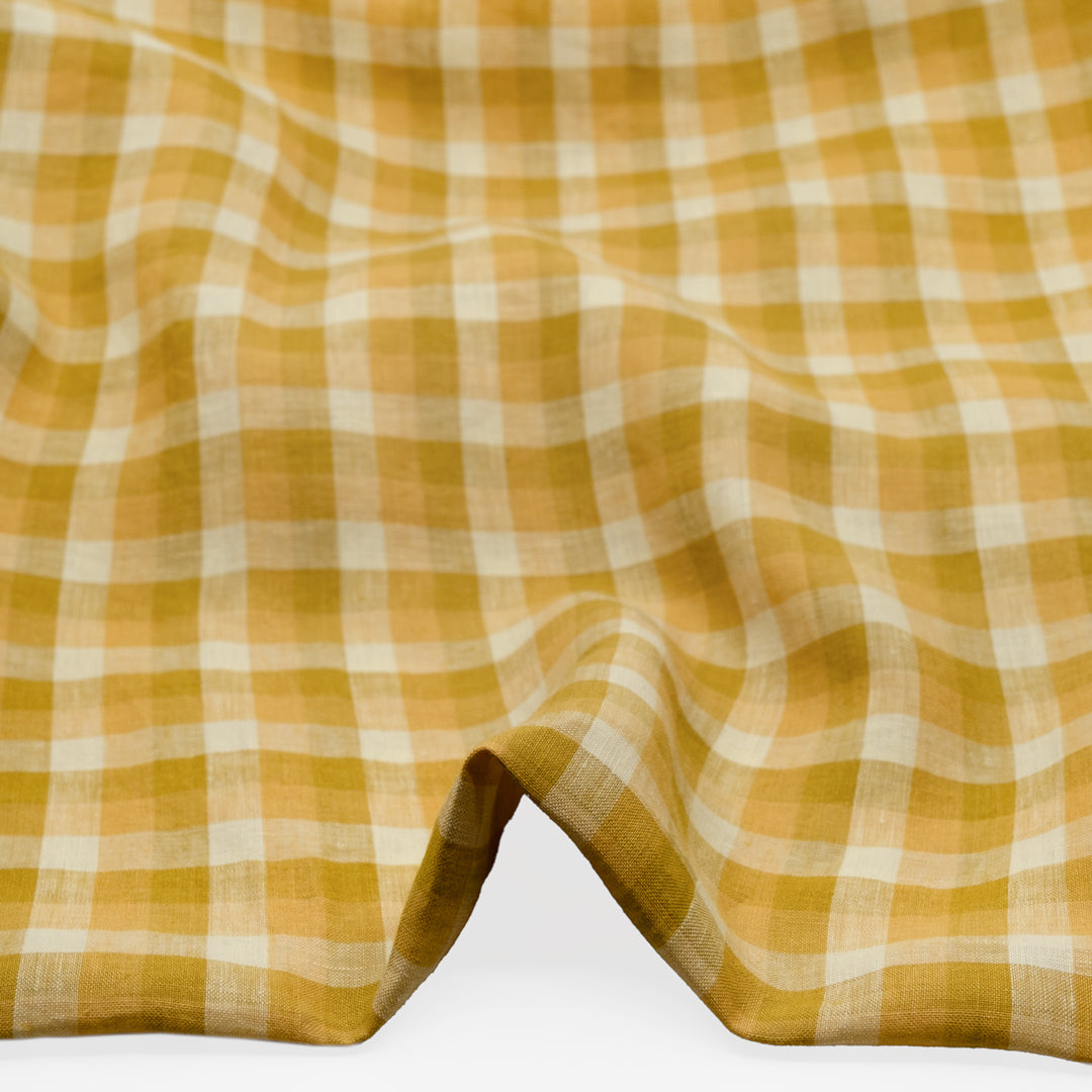 Medley Check Soft Washed Linen - Honeycomb | Blackbird Fabrics