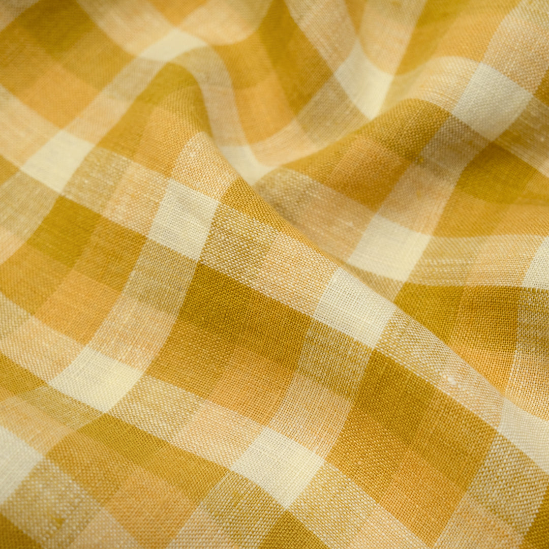 Medley Check Soft Washed Linen - Honeycomb | Blackbird Fabrics