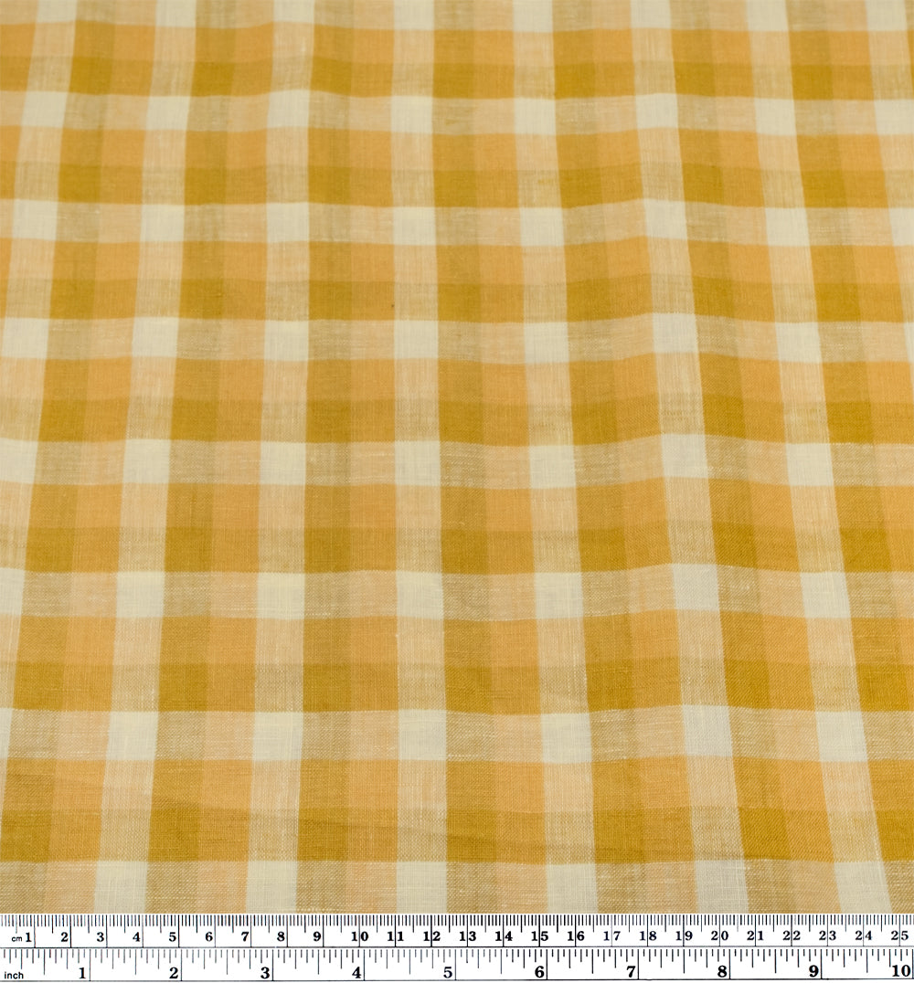 Medley Check Soft Washed Linen - Honeycomb | Blackbird Fabrics