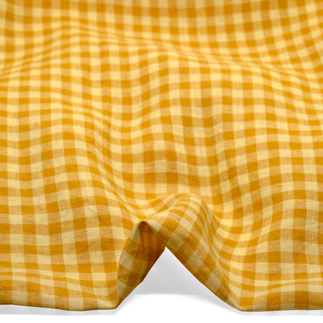 Gingham Soft Washed Linen - Waffle | Blackbird Fabrics