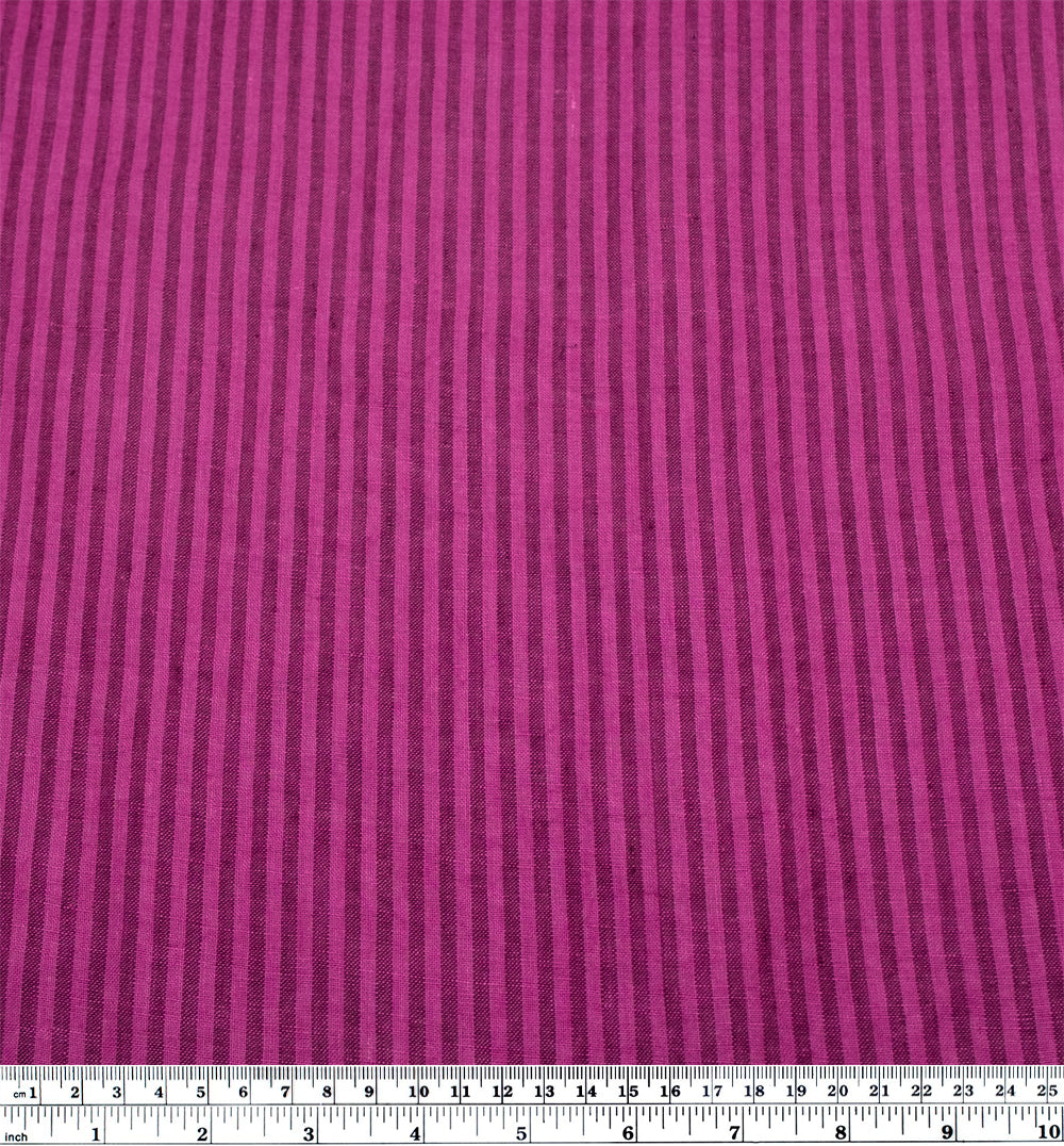 Ribbon Stripe Soft Washed Linen - Jazzberry | Blackbird Fabrics