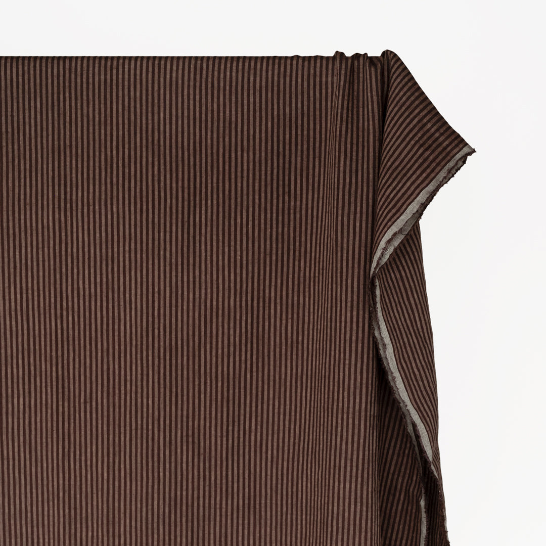 Ribbon Stripe Soft Washed Linen - Shadow | Blackbird Fabrics