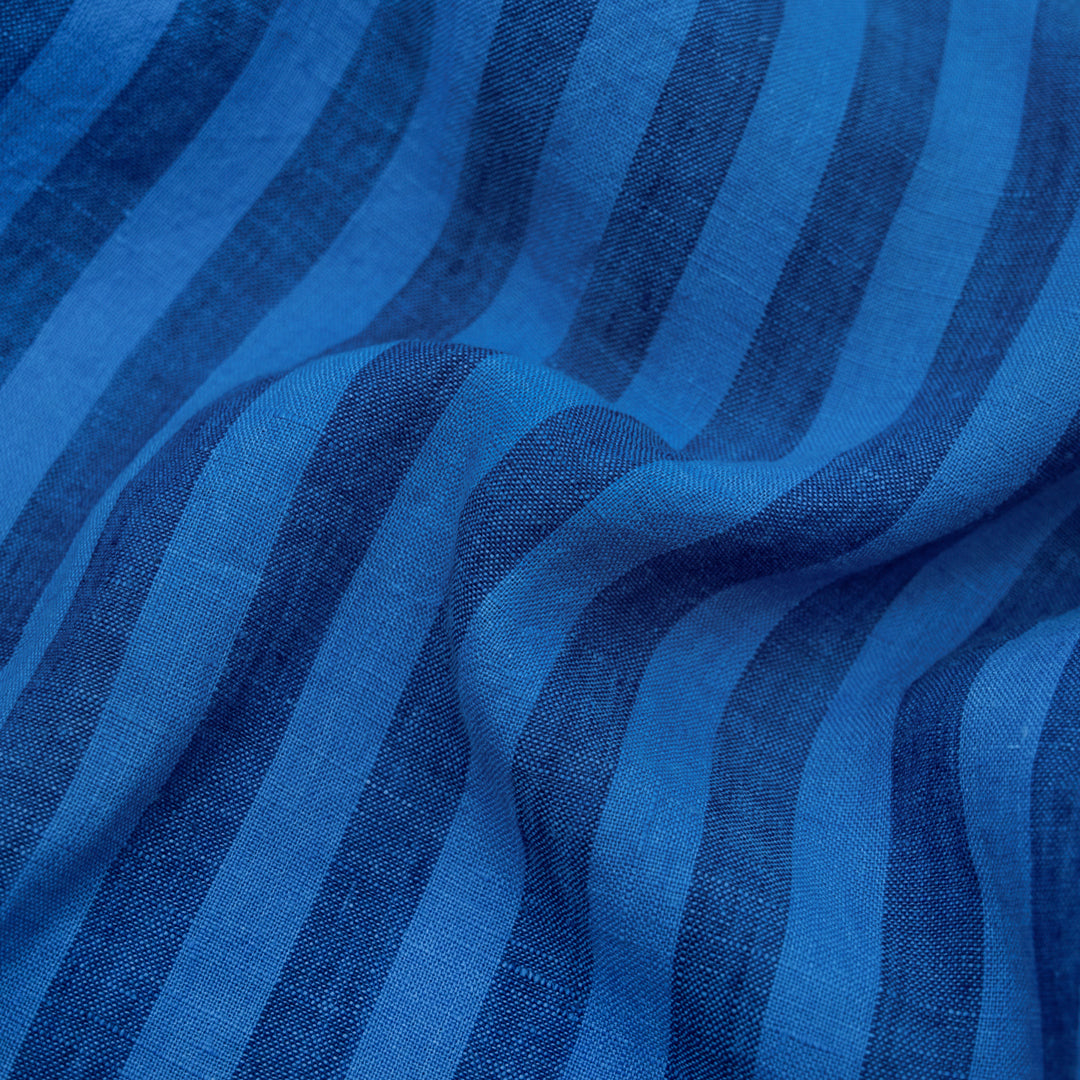 Pillar Stripe Soft Washed Linen - Skinny Dip | Blackbird Fabrics