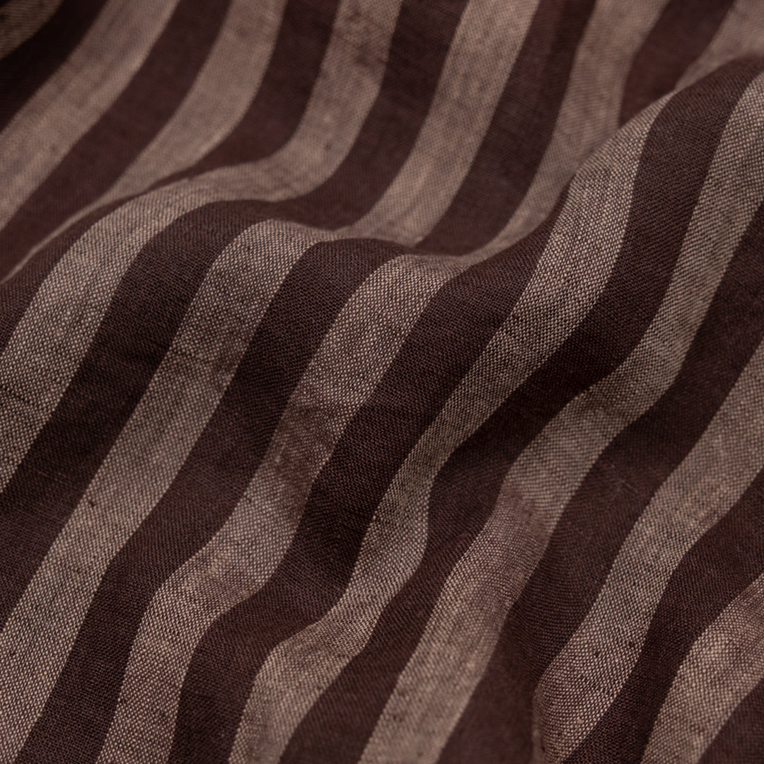 Pillar Stripe Soft Washed Linen - Shadow | Blackbird Fabrics