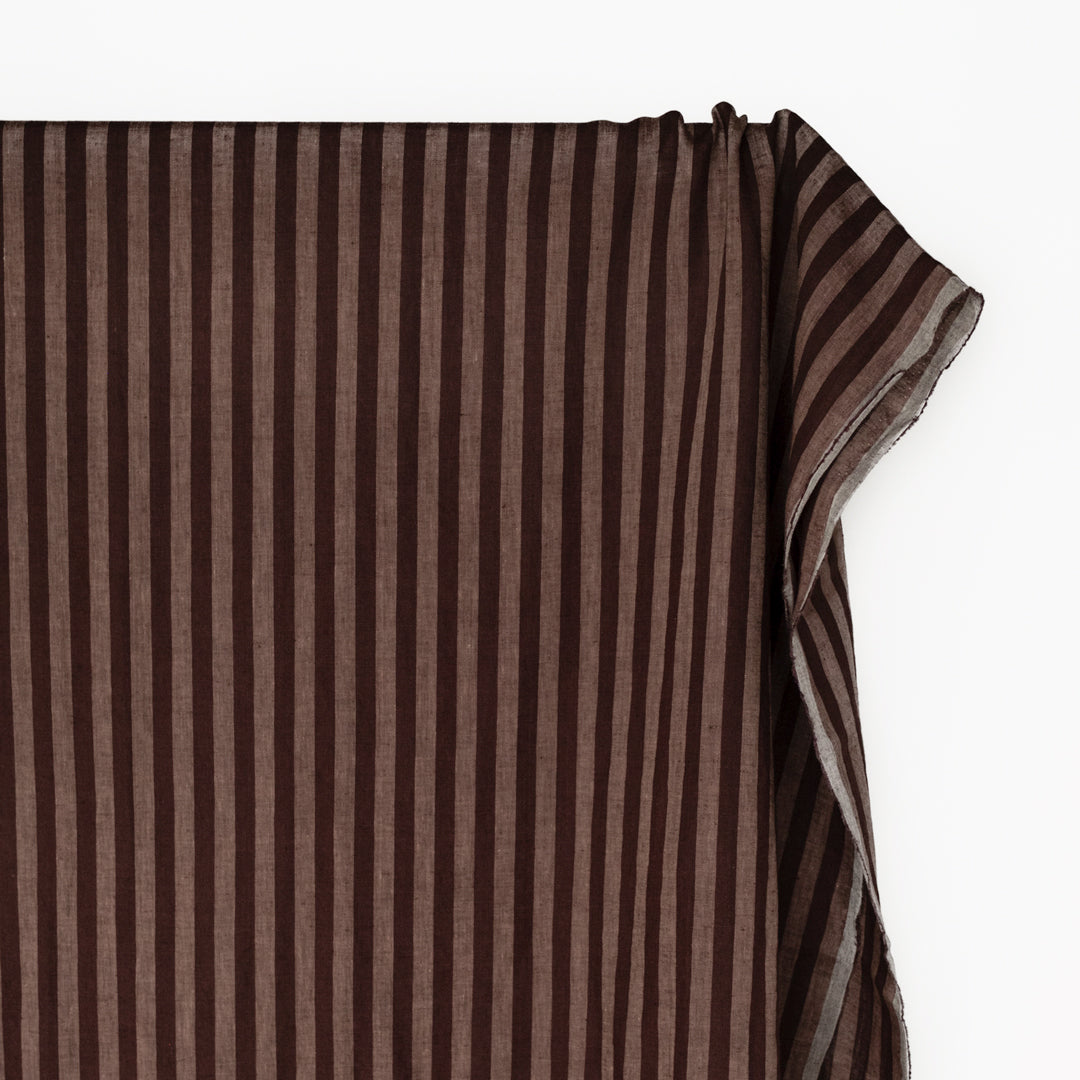 Pillar Stripe Soft Washed Linen - Shadow | Blackbird Fabrics
