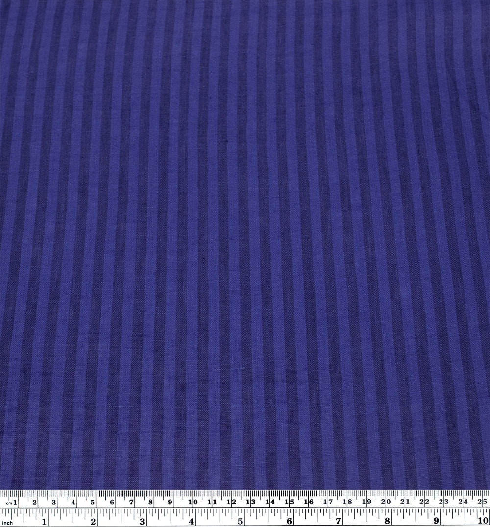 Band Stripe Soft Washed Linen - Ultramarine | Blackbird Fabrics