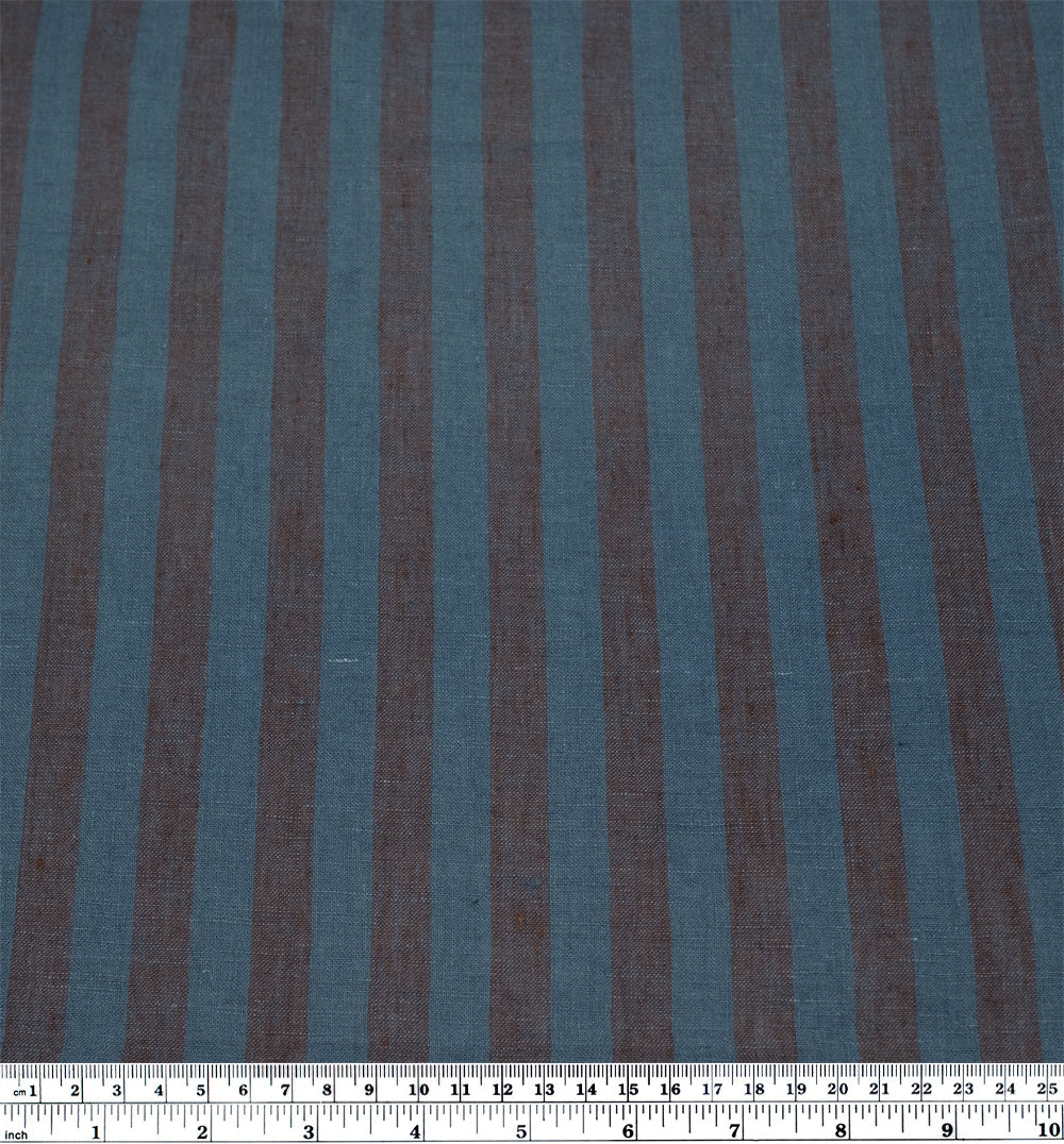 Pillar Stripe Soft Washed Linen - Tempest | Blackbird Fabrics