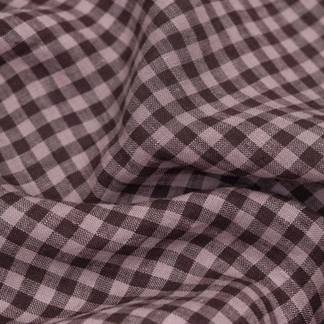 Mini Gingham Soft Washed Linen - Potpourri | Blackbird Fabrics