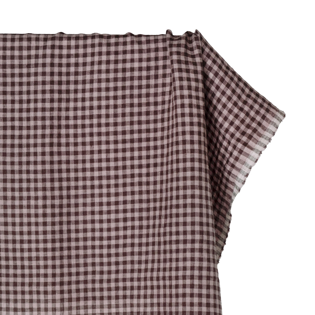 Mini Gingham Soft Washed Linen - Potpourri | Blackbird Fabrics