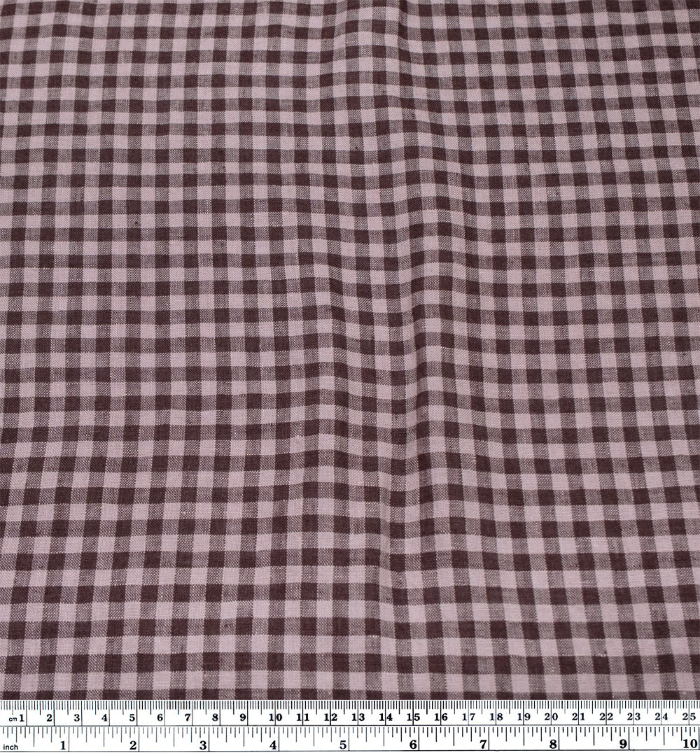 Mini Gingham Soft Washed Linen - Potpourri | Blackbird Fabrics