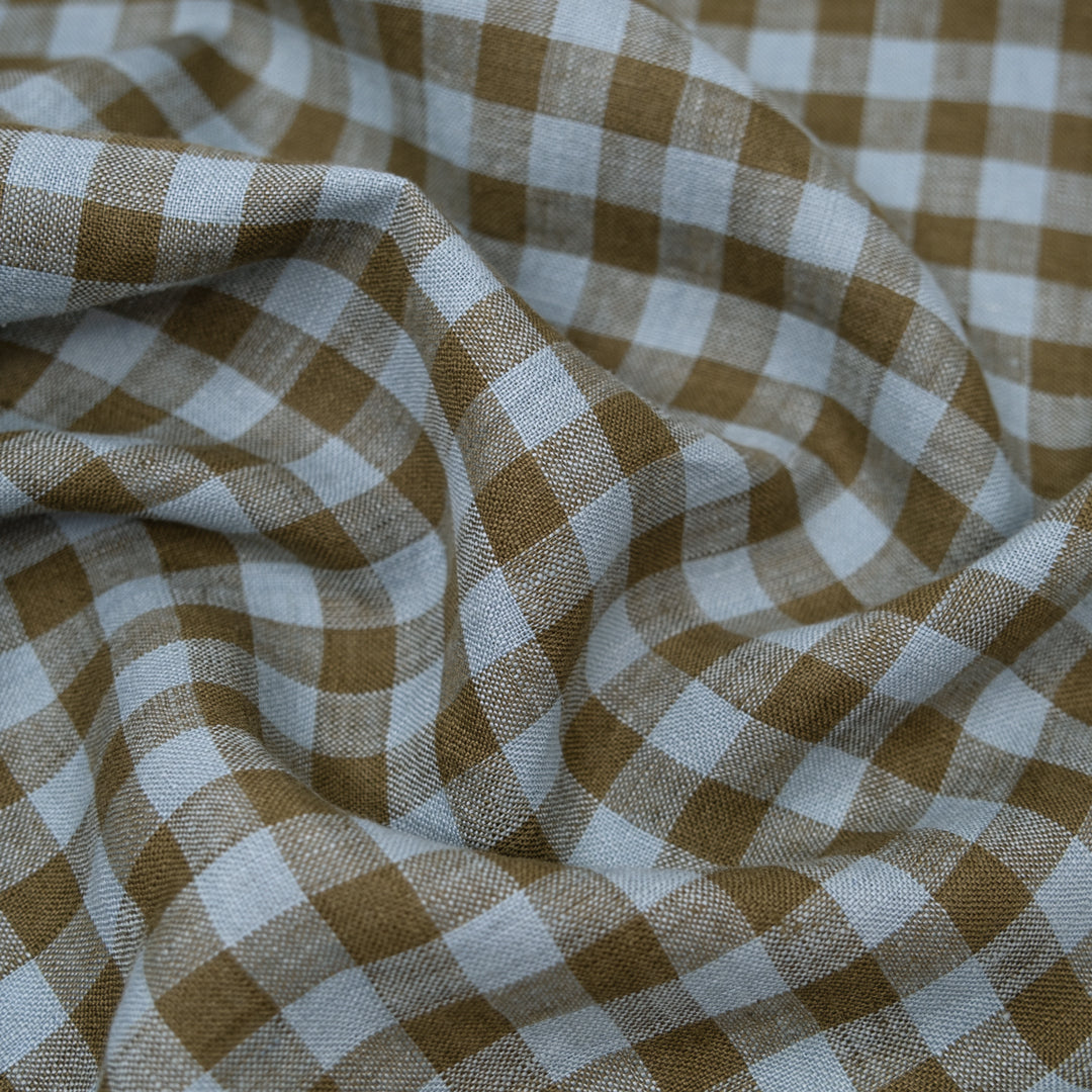 Gingham Soft Washed Linen - Meadowbrook | Blackbird Fabrics