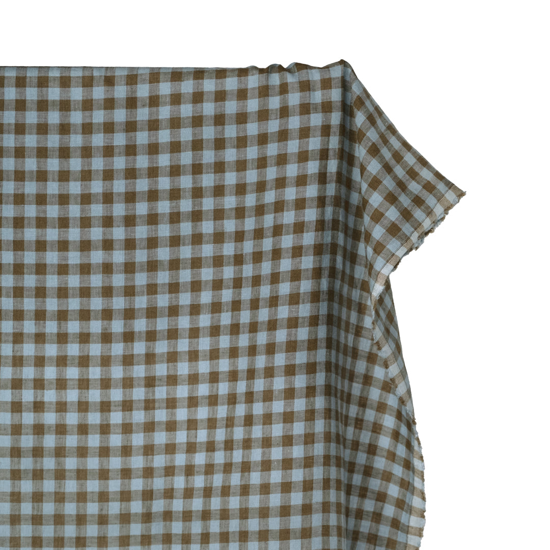 Gingham Soft Washed Linen - Meadowbrook | Blackbird Fabrics