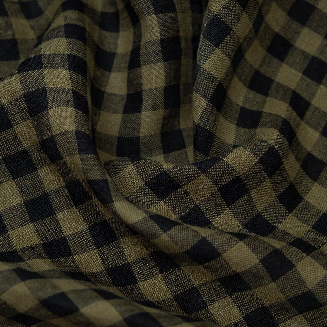 Gingham Soft Washed Linen - Balsam | Blackbird Fabrics