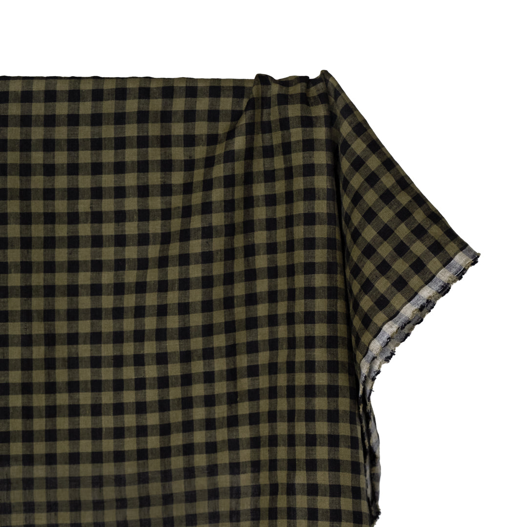 Gingham Soft Washed Linen - Balsam | Blackbird Fabrics