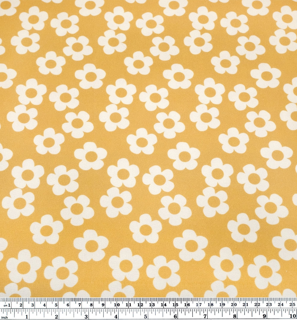 Buttercup Printed Cotton Twill - Lemon | Blackbird Fabrics