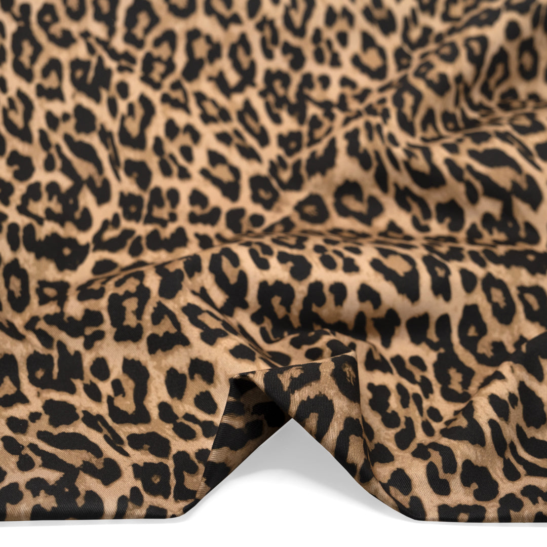 Cool Cat Printed Cotton Twill - Latte | Blackbird Fabrics