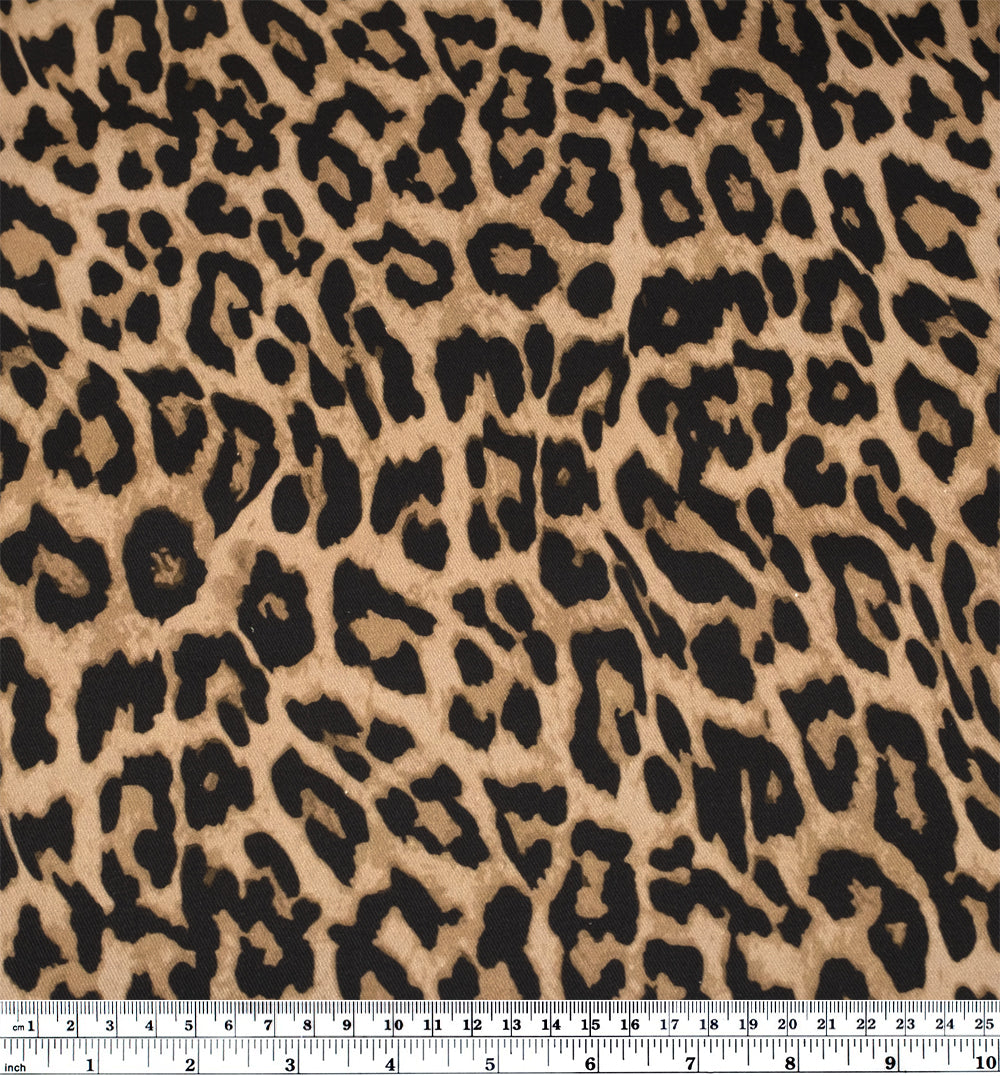 Cool Cat Printed Cotton Twill - Latte | Blackbird Fabrics