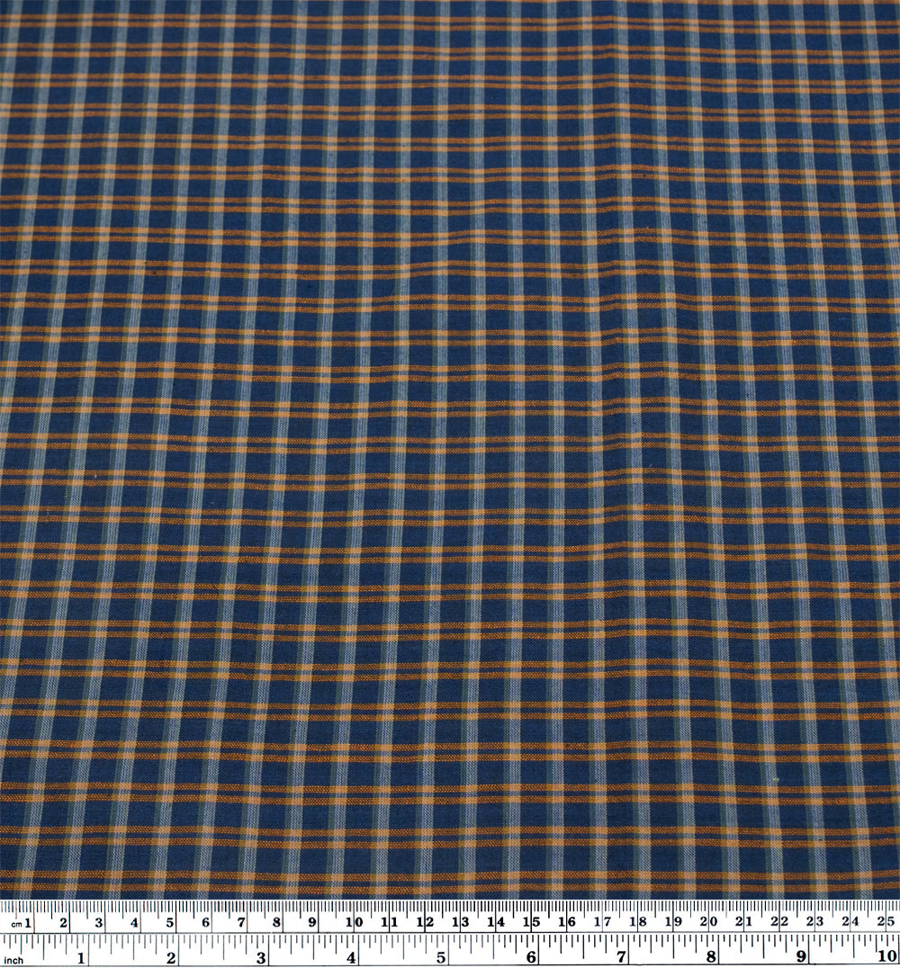 Plaid Handwoven Cotton - Petrol/Spritz/Multi | Blackbird Fabrics
