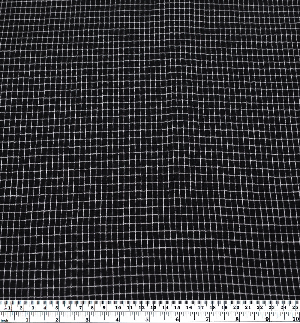 Grid Handwoven Cotton - Black/White | Blackbird Fabrics