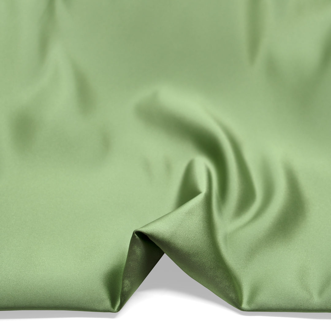 Deadstock Heavyweight Poly Satin - Leaf Green | Blackbird Fabrics