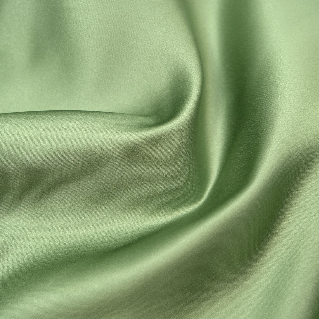 Deadstock Heavyweight Poly Satin - Leaf Green | Blackbird Fabrics