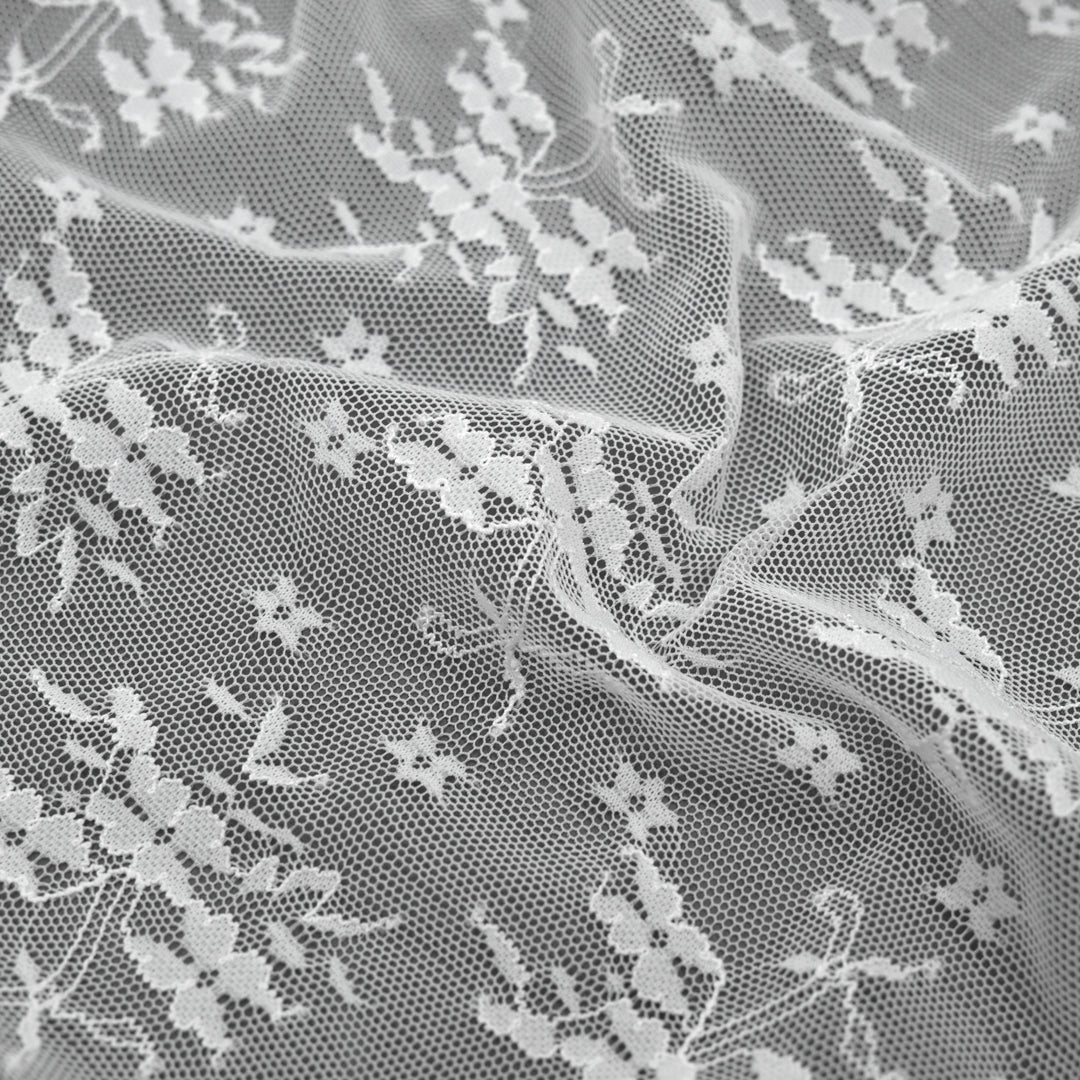 Deadstock Onyx Mesh Lace - White | Blackbird Fabrics