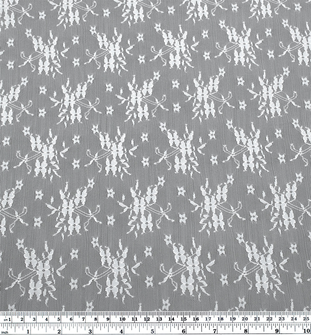 Deadstock Onyx Mesh Lace - White | Blackbird Fabrics