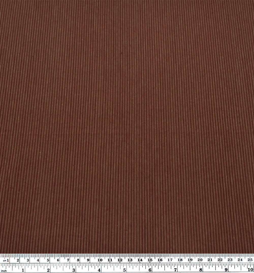 Deadstock Micro Stripe Yarn Dyed Cotton - Red Wine | Blackbird Fabrics